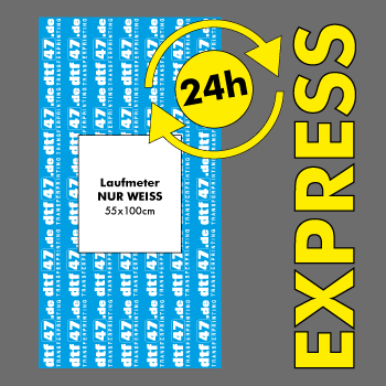 24h-Express Laufmeter DTF-Druck NUR WEISS HotPeel (55x100cm)